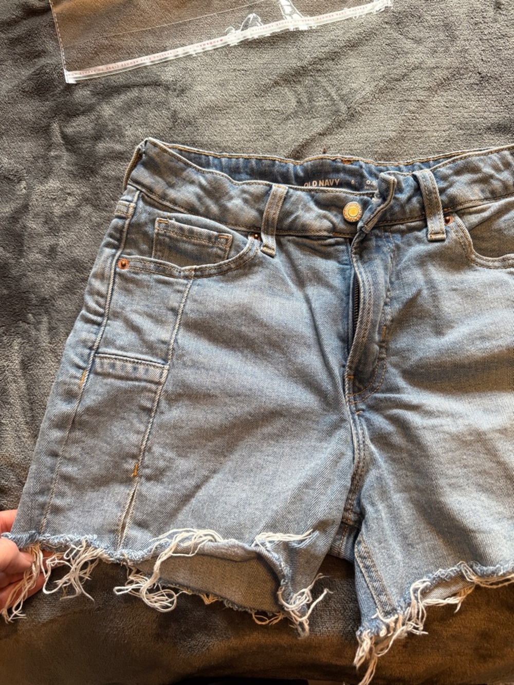 Old Navy Light Blue Distressed Denim Shorts - Picture 4 of 5